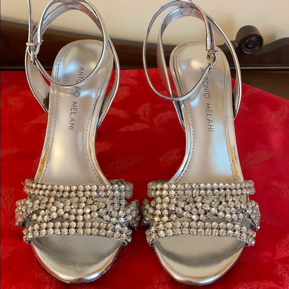 Antonio Melani rhinestone ankle strap heels sz 6.5 - Picture 2 of 6